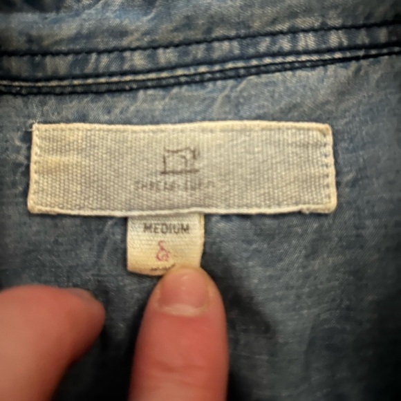 Anthropologie Thread & Supply Chambray Button Down Shirt Medium - Picture 9 of 11
